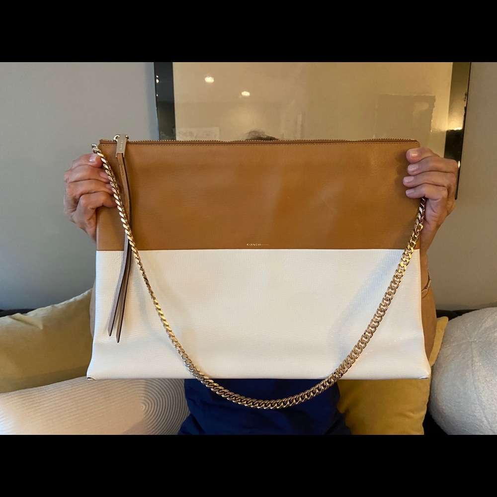 Rare size Coach leather, tri folio interior